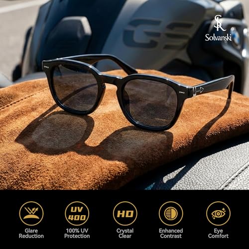SOLVANSKI Retro Sunglasses for Men Women UV400 Protection, Square Tortoises Fashion Sun Glasses — view 5