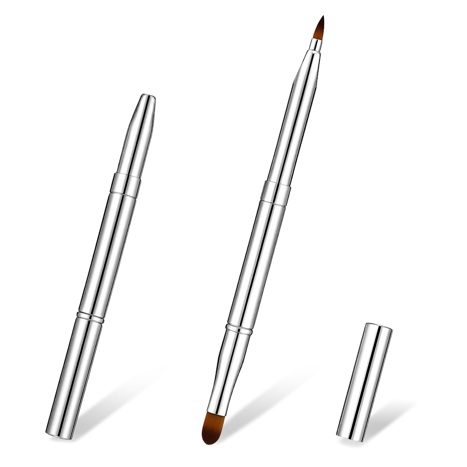 Dual-Ended Retractable Lip Makeup Brush, Portable Lipstick & Lip Gloss Applicator, Precision Cosmetic Tool for Travel Daily Use, 10.5 cm-image-40