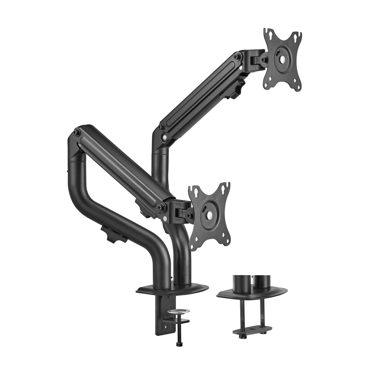 AISENS - DT32TSR-141 - Supporto da tavolo Eco controbilanciato girevole E inclinabile per monitor/TV 8 kg (3 pin, 2 braccia) da 17-32, nero