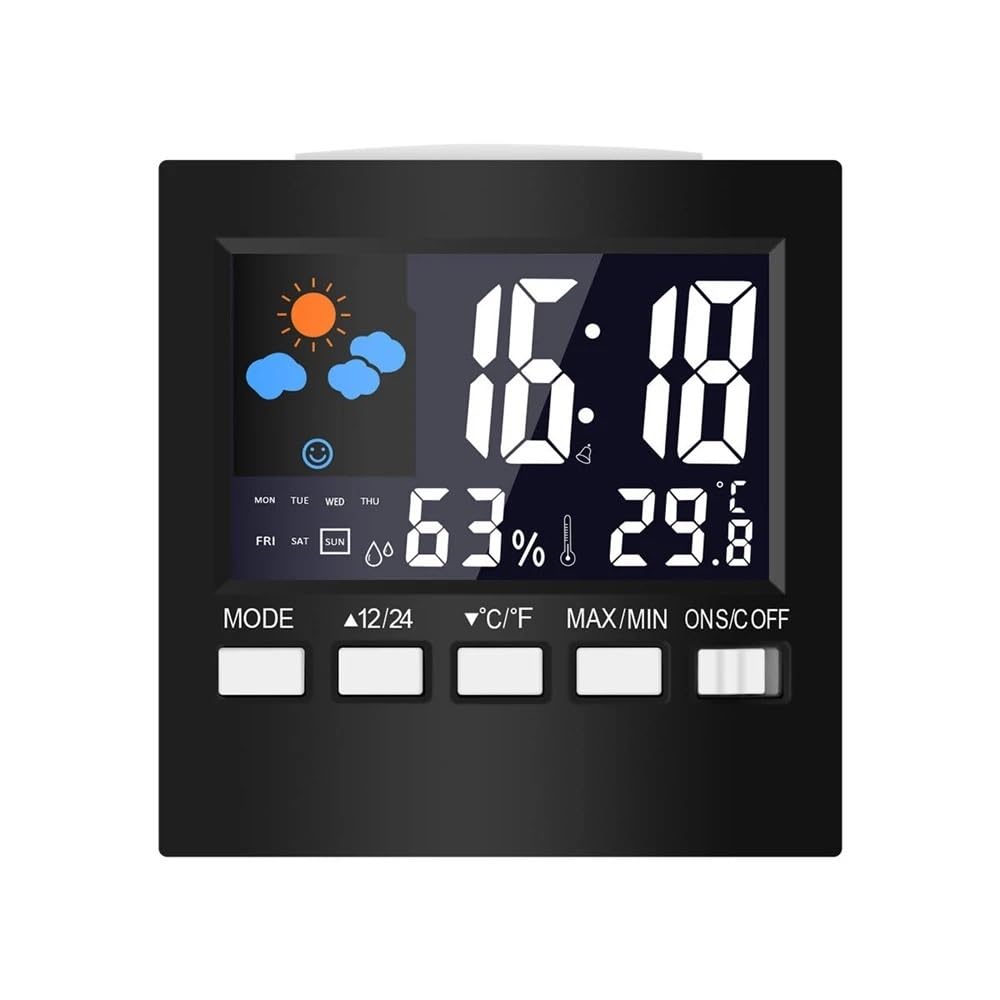 1/3/5/10 piezas Termómetro digital estación meteorológica reloj despertador calendario habitación higrómetro hogar termómetro temperatura humedad medidor (10 piezas)