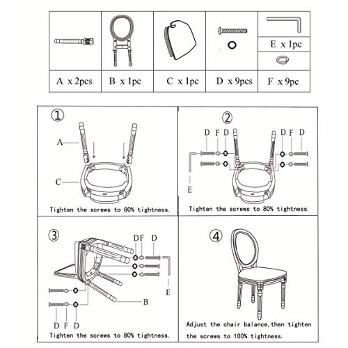 Canglong Farmhouse Dining Room Accent Chairs French Distressed Bedroom Chairs With Round Rattan Back Elegant Kitchen Chairs Side Chair, Set Of 2 , Rattan Back In Beige #TOP4