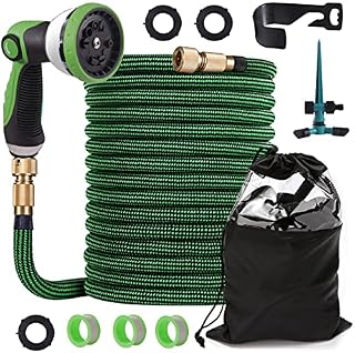 SANJIAN Garden Hose Pipe Expandable Flexible Garden Hosepipe 100FT Expanding Water Hose Extendable 10 Function Nozzle Sprayer for Garden Outdoor (100ft, Green)