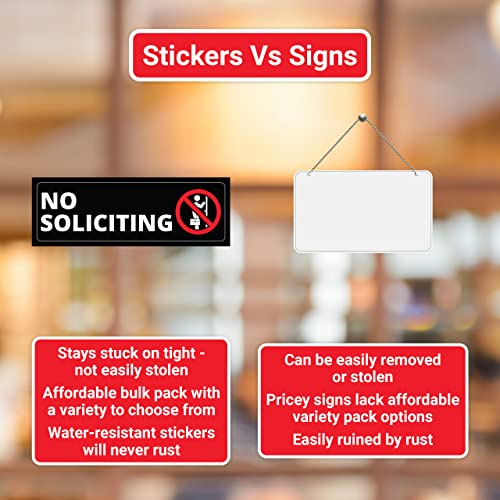 Weather, Uv Resistant Business Sticker 6 Pack. No Loitering, No Soliciting, No Pets, No Public Restroom. Super Sticky, Black Red 3X9In Vinyl Adhesive Sign Decals For Small Office, Cafe Window Or Door #TOP6