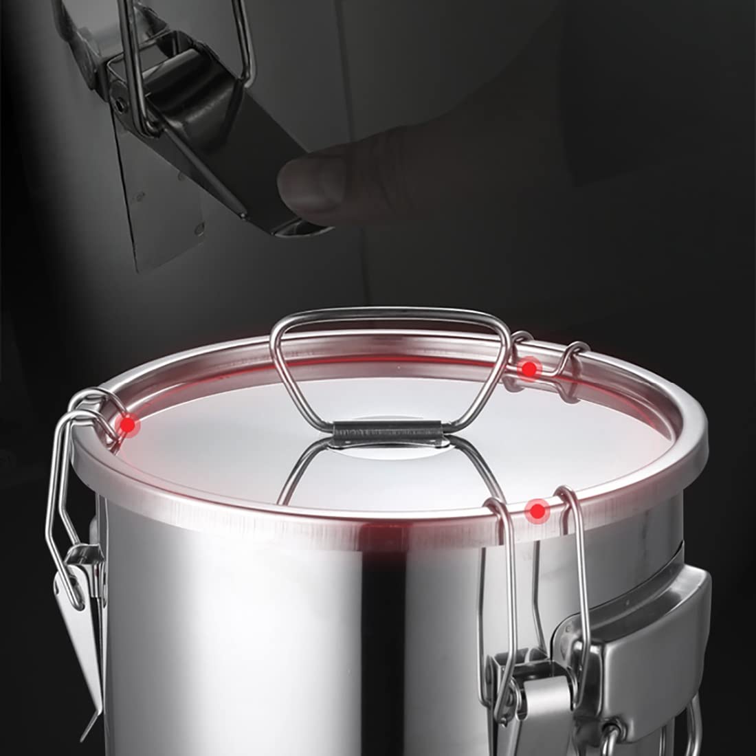 Olla de acero inoxidable con grifo de agua, barril sellado con tapa, diseño a prueba de fugas para almacenamiento de arroz y alimentos