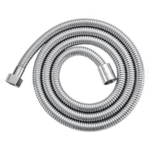 Image of Amazon Basics Stainless Steel Flexible Health Faucet Hose Pipe (1 Meter) | Rust-Proof Chrome Finish | Leak-Resistant Shower Hose for Jet Spray & Hand Shower | Universal Bathroom Connector