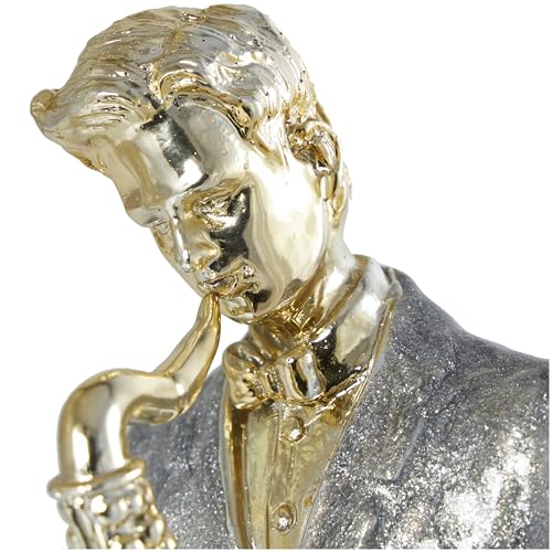 Figura Decorativa Musico de Resina Dorada Set 2 miniatura 7