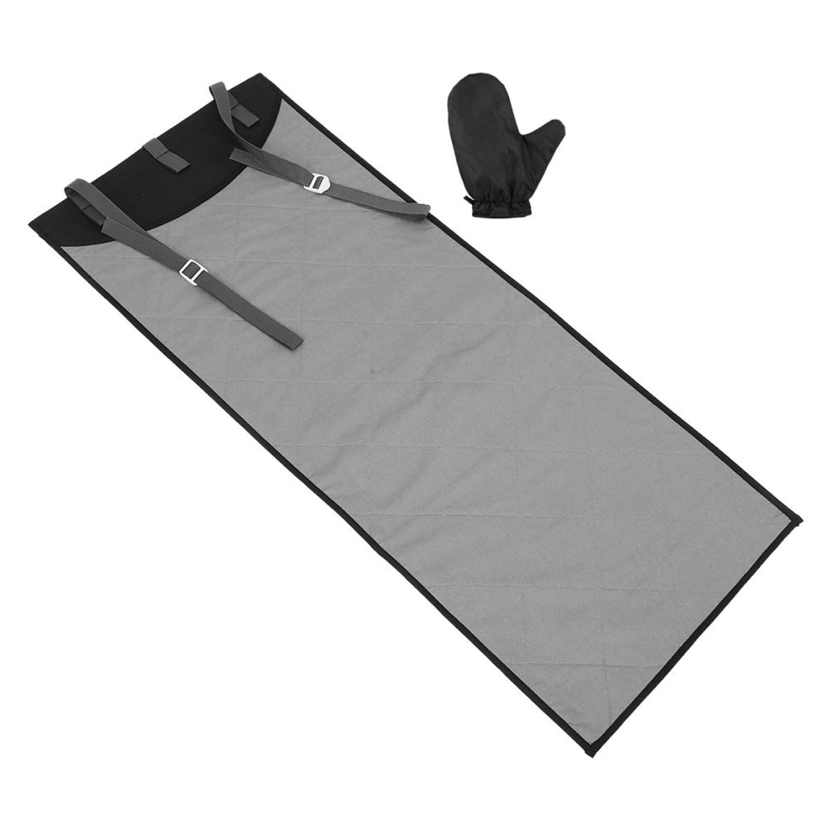 Tappetino da Stiro Pieghevole Portatile in Cotone Poliestere Oxford | Montaggio Dietro Porta, Design Termoresistente, Set con Guanto Antivapore, Adatto a Piccoli Spazi e Viaggio