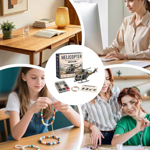 Kits de bordado de cuentas para adultos de helicóptero 3D y tanques 4