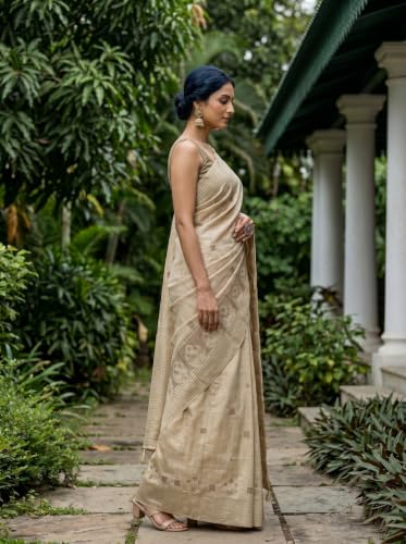 MIMOSA banarasi silk saree in tussar silk – image 4