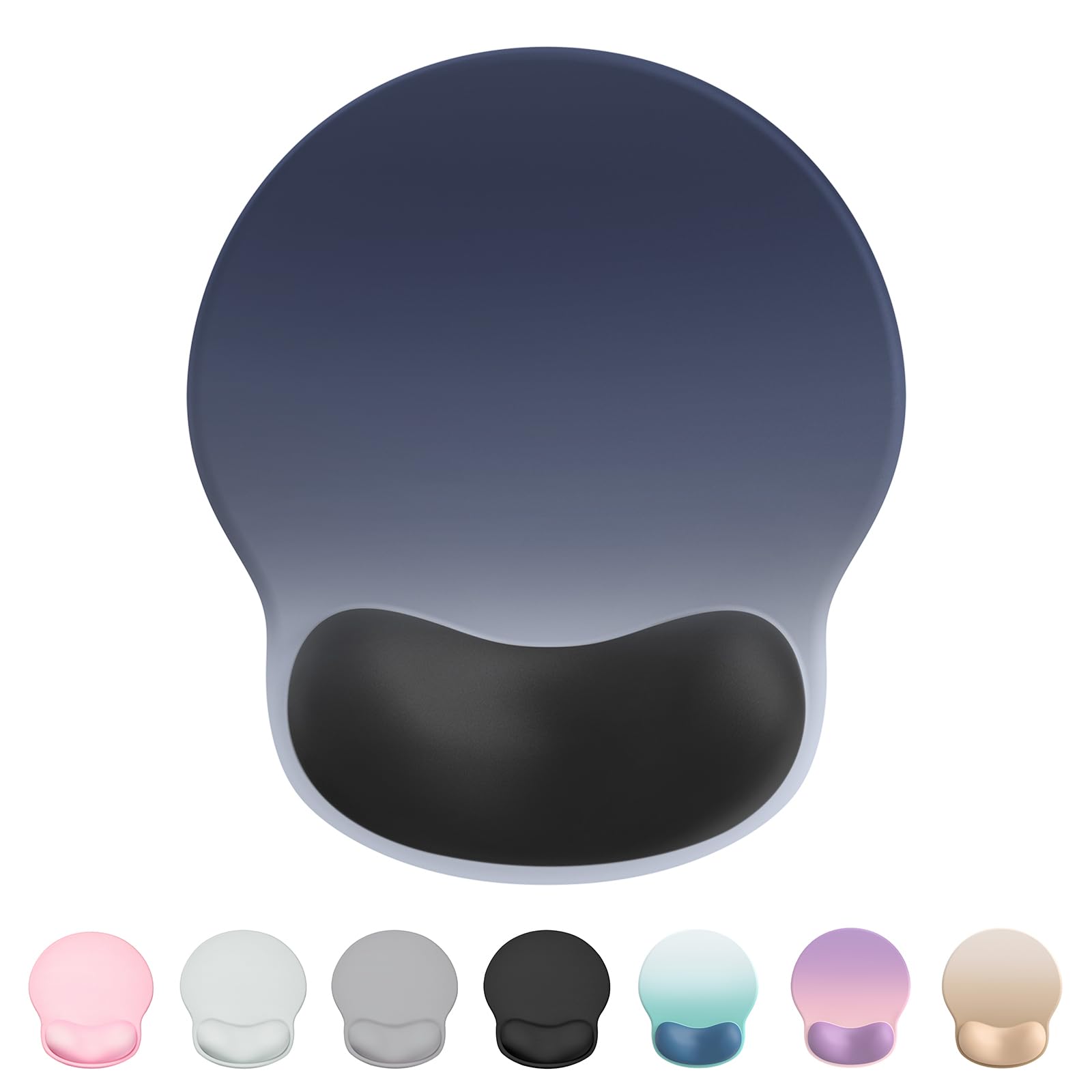 Laborio Ergonomic Mouse Pad with Wrist Rest, Large Mousepad(10.6'' x 9''), Wrist Support Mouse Mat with Non-Slip Base, Pain Relief for Laptop & Computer(Gradient Blue Black)