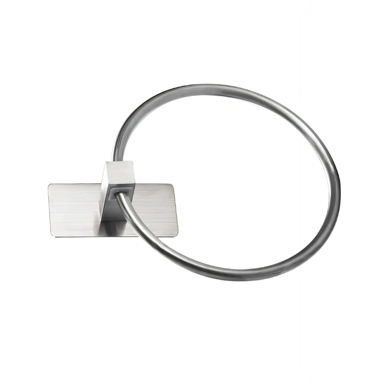 Easy Install Towel Hook, Adhesive Towel Rings with Large, Silver