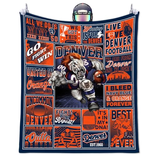 Football Blanket Gifts for Men 50 X 60 City Football Lovers Fan Gifts Merch Gear Suff Sports Fan Throw Blankets for Sofa Bed Bedroom Living Room Orange