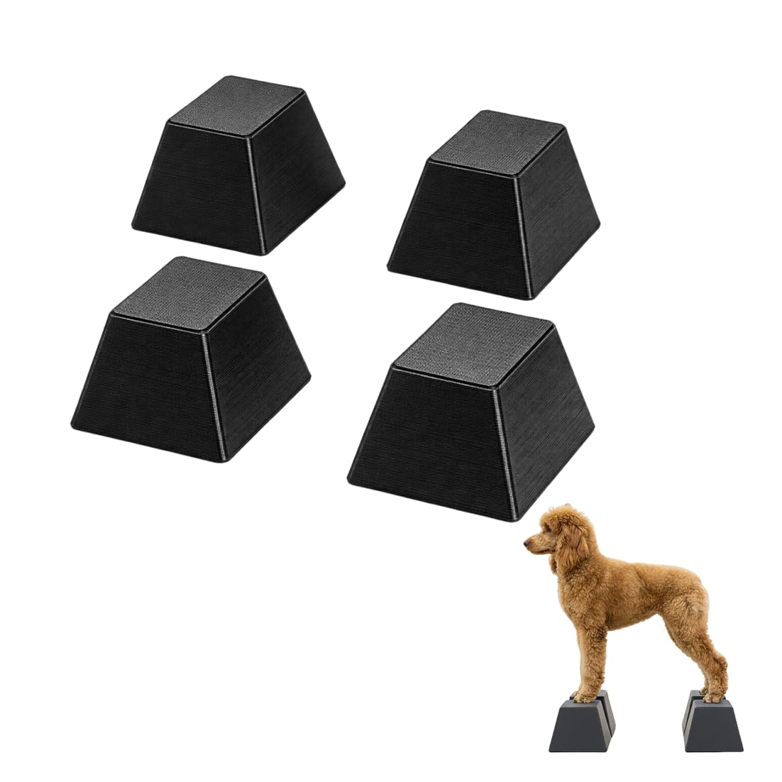 Stacking Blocks for Dog Show Training, Adjustable Canine Foot Positioning Blocks, Portable Posture Practice, Handling Ring Confidence Enhancer, 4-Pack