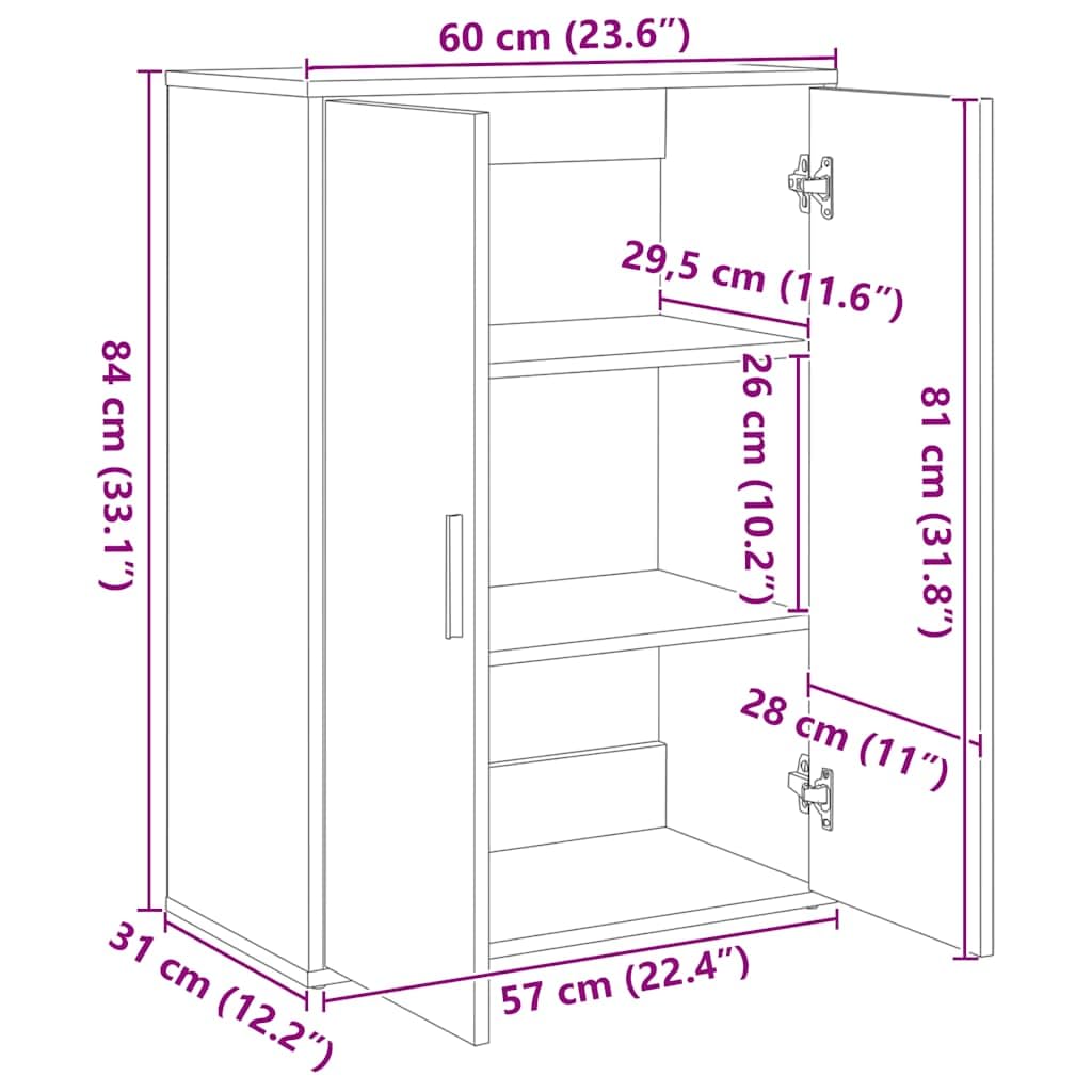 vidaXL Aparador, Alacena Alta con Almacenamiento, Armario Auxiliar de Buffet, Mueble para Salón Cocina Pasillo, Madera de Ingeniería Blanco