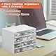 MUXHEL Stapelbarer Schreibtisch-Organizer mit 9 Schubladen, 4-tier Aufbewahrungsbox Kunststoff, Schubladenbox Weiß für Makeup,Schmuck, Bürobedarf, Stifte