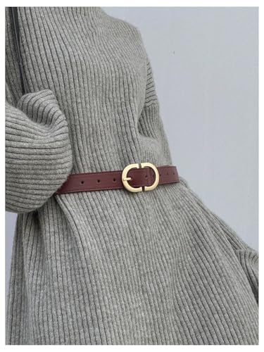 Women's PU Leather Metal Buckle Belt Casual Trendy Waist Belt Fashion Accessories4