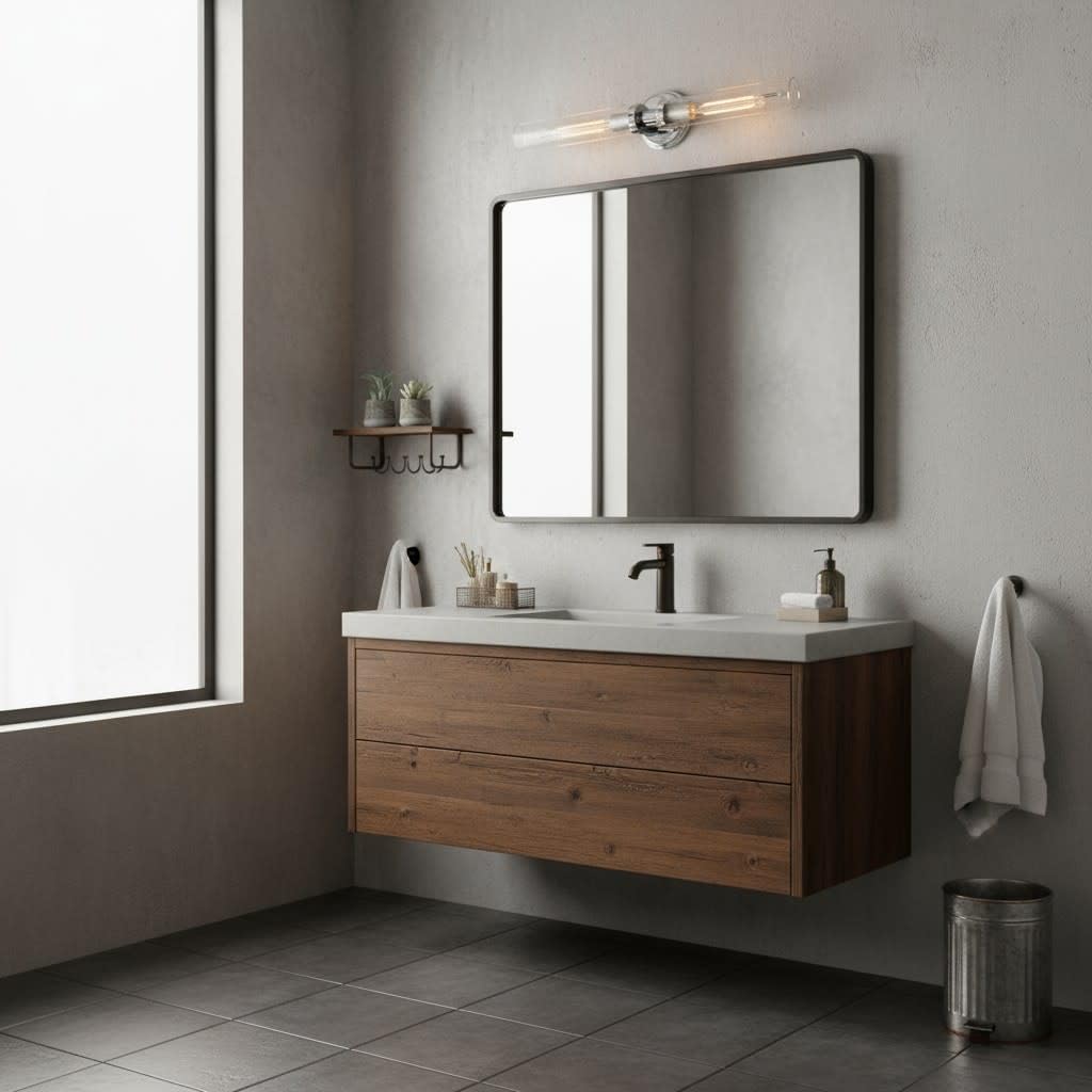 Hinkley Vaughn 51452CM Two Light Bath Vanity Fixture, Industrial Sleek, Mounts Vertically or Horizontally, Damp-Rated, Chrome