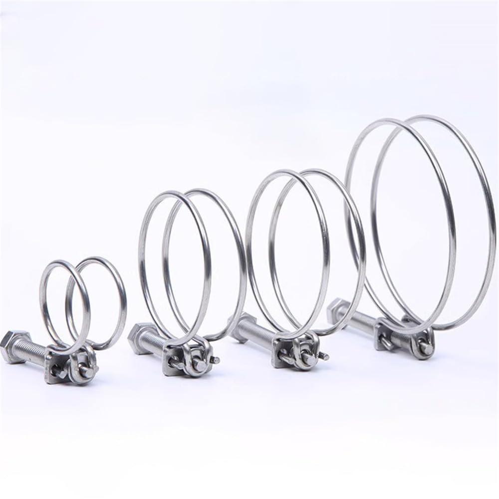pezzo in acciaio inossidabile 304 a doppio filo per gola, fascetta per tubo flessibile, regolazione della clip che tiene il fissaggio dell'acqua, fascetta per tubo in gomma, ID 16-100 mm, ID 40,45 mm
