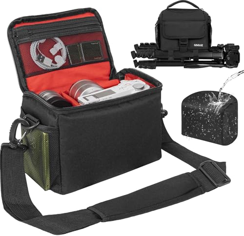Camera Carrying Bag, Anti-Shock Camera Case Bag with Water-resistant Rain Cover Compatible for Canon EOS R50 M50 Powershot SX540 SX70, Nikon Coolpix L340 B700 P610, Panasonic LUMIX, Sony a6100 a6400