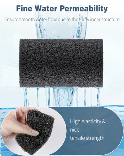 Image of Pawfly 6 Pack Pre-Filter Sponge, Aquarium Filter Sponge 1 inch Intake Sponge Foam Roll for Small Fish Shrimp Fry Fish Tank Covers Accessories