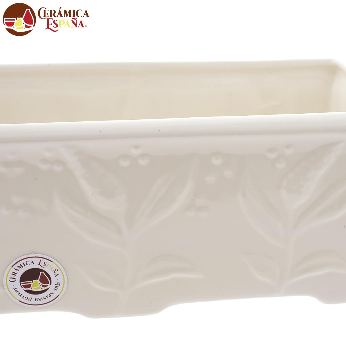 CERÁMICA ESPAÑA | Jardinera Cementerio | Jardinera de cerámica Lápidas Funerarias Rectangular - Modelo D05 | 31.5x13.5x11.5 cm