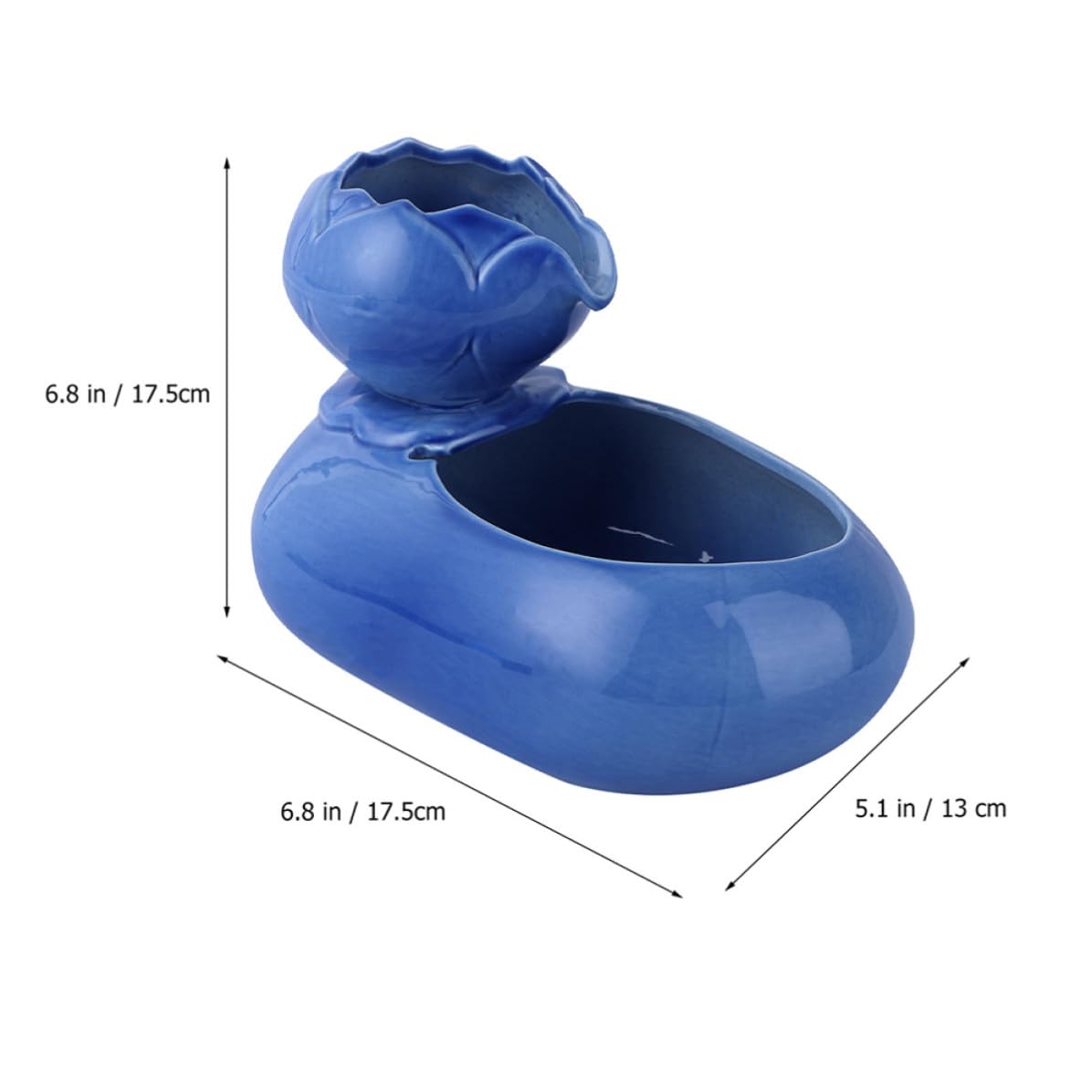Katzentrinkbrunnen USB Kreativ Zirkulierend, Keramik Lotus Blau