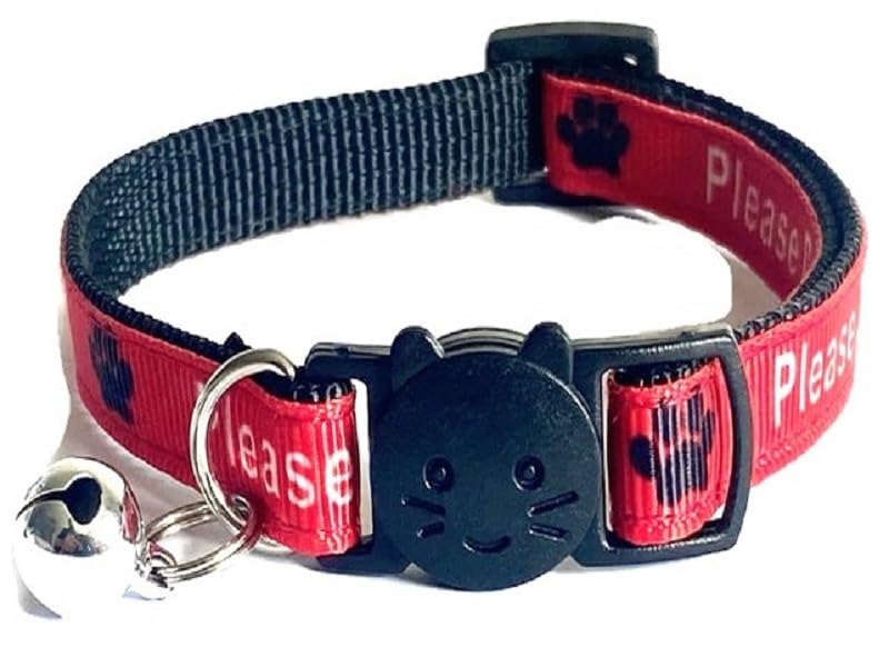 Worded Cat Collars with Bell - Please Do Not Feed Me, I Am Microchipped, 1. Red, Please Do Not Feed Me, Pack of 3 - Image 2