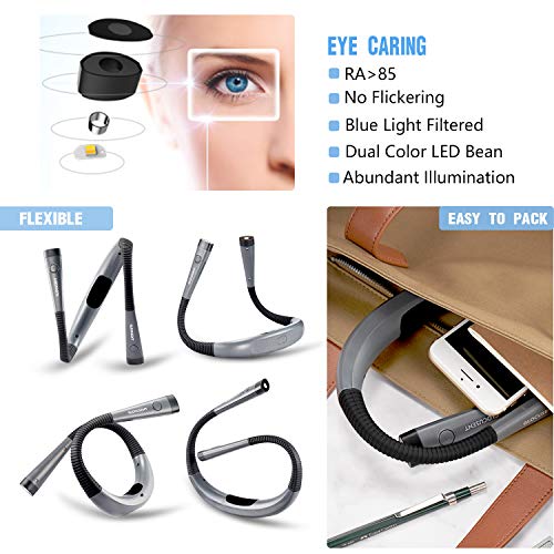 Glocusent GLCSNTBL001 Book Light, 3-Color & 6-Brightness Reading Light thumb #3