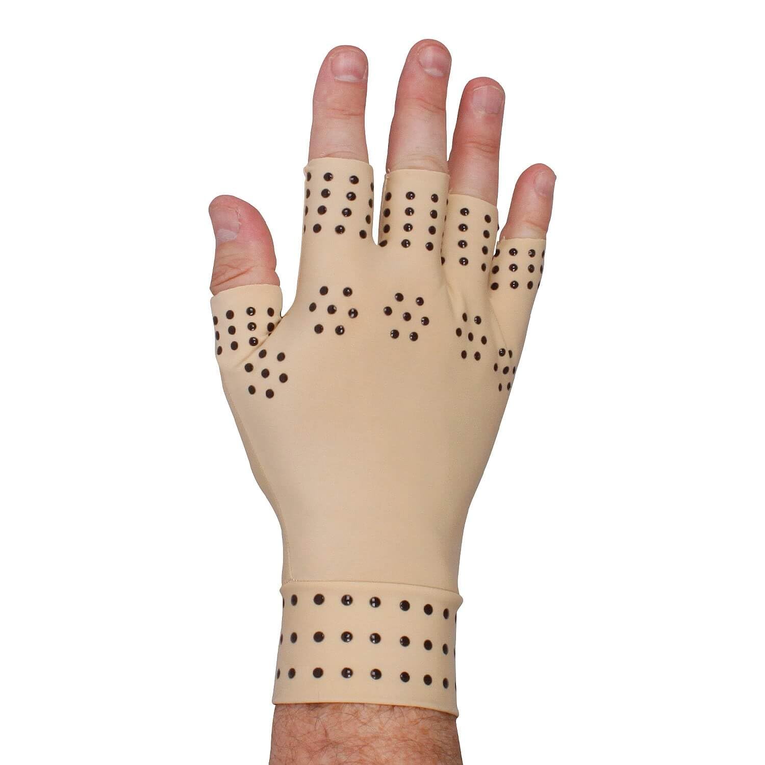 Coopers of Stortford - Compression Therapy Gloves with Magnets, S-M, Cream, Nylon/Elastane Blend