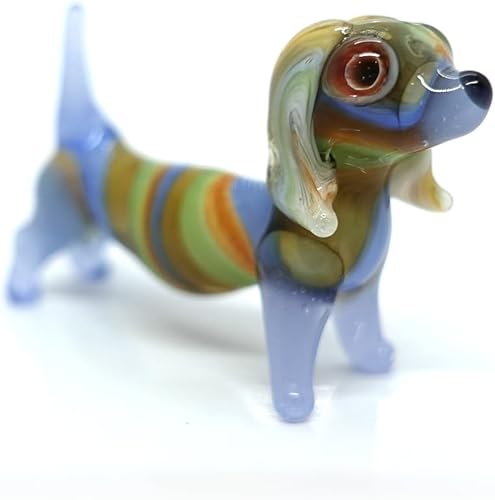 Miniatura 4 de Dachshund - Micro figuras diminutas de vidrio soplado a mano, animales coleccionables, regalo para amantes de los perros, decoración del hogar