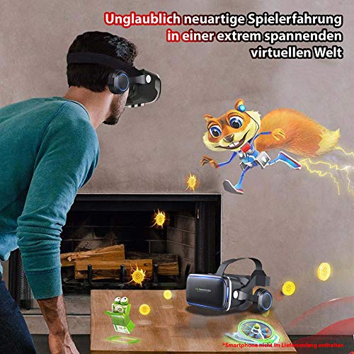 Himoto HSP VR 3D Virtual Reality Brille mit Kopfhörer Headset, Universal kompatibel mit Smartphones Größe 4 bis 6 Zoll, Augmented Reality-Brille mit Kopfhörer - Image 4