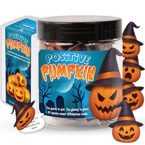 Positive Pumpkin Jar, Affirmation Jar – Halloween Gifts for Kids,