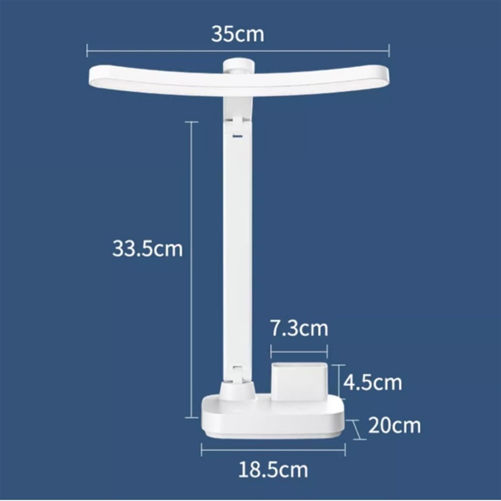 Lampe de bureau LED Lampe de bureau, lampes de bureau en forme d'arc lunaire for le bureau à domicile, lampe de bureau LED à commande tactile avec porte-stylos amovibles, 3 couleurs de lumière et grad