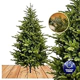 Premium Künstlicher Weihnachtsbaum 180 cm, Alpentanne Künstlicher Tannenbaum mit Metallständer, Zweige Imitieren Echten Baum, Mix aus Spritzguss & PVC, Dichte Nadeln I Made in EU