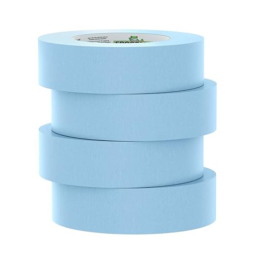 Miniatura 2 de FrogTape 105328 - Cinta adhesiva de grado de rendimiento de temperatura moderada, color azul claro, 250 unidades, 1.417 in x 180.4 ft, 4 rollos por
