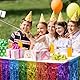 FHBHJNATC 2 Stück Geburtstagsdeko, Regenbogen Tischrock, Regenbogen-Tischröcke mit Quaste, Ausgezeichnete Tischdekoration für Geburtstage, Festivals, Hochzeiten, Verlobungen, Partys