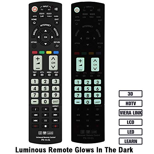 Gvirtue Universal Remote Control with Luminous Buttons Compatible Replacement for Panasonic TV/Viera Link/HDTV/