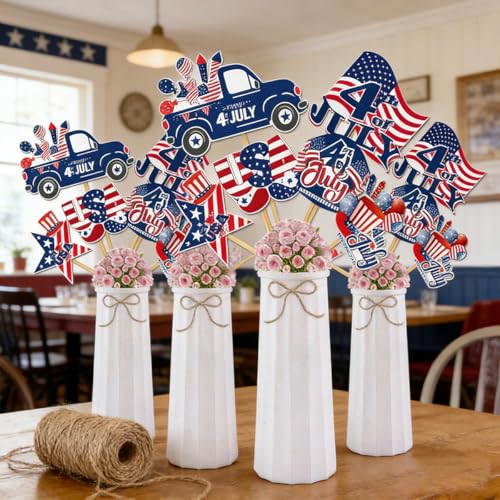 Bâtons de centre de table du 4 juillet durables pour composition florale chic - 3