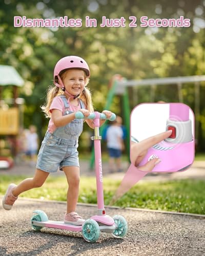 Image of Gotrax KS1 Kids Kick Scooter, 3 Wheels for Boys & Girls 2-8, Gifts | LED Light-Up Wheels, 3 Adjustable Handlebar, Easy Assembly, Lightweight, Wide Anti-Slip Deck, Lean to Steer, Max Load 110 lbs