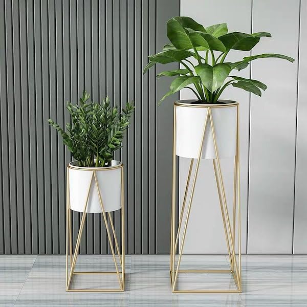 HOME DECO Anti Rust Metal Plant Stand for balcony Planter stand for living room -Mid Century Plant Stand/ Pot stand for outdoor & Indoor plants Plant Stand With Pot For home decor (white) (B0CR3XWDXB) Amazon Price History, Amazon Price Tracker