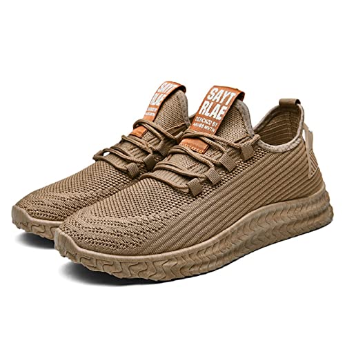 [メゾンドタオ] スニーカー メンズ ランニング 軽量 通気 防滑 スポーツ ウォーキング シューズ (ベージュ, measurement_25_point_0_centimeters)