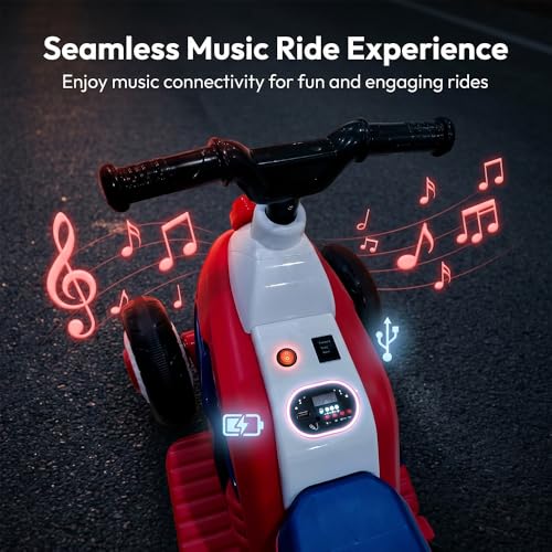 Image of StarAndDaisy Kids Electric Ride-On Motorcycle | Battery Operated 3-Wheel Motorbike with Wide Tyres, Footrest & Easy-to-Ride Design | Electric Ride-On Toy for Boys & Girls