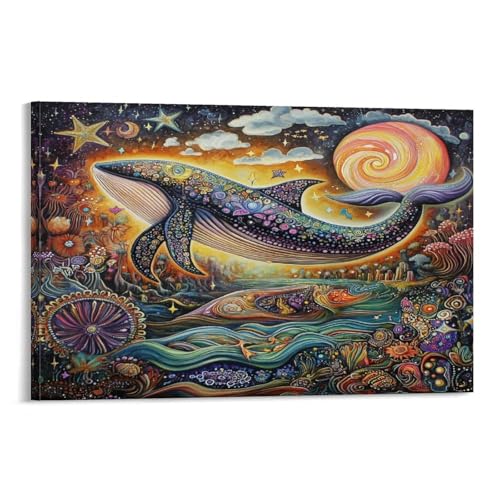 Toile baleine decoration murale pour transformer votre salon vide