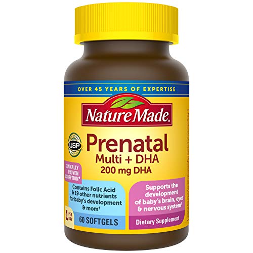 Nature Made Prenatal Vitamin + DHA Softgels with Folic Acid, Iodine and Zinc