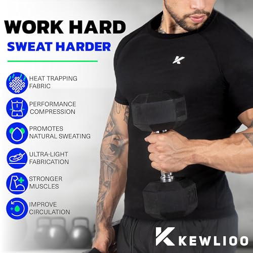 Kewlioo Sauna Shirt for Men - Heat Trapping Sweat Vest, Sauna Suit For Men, Compression Workout Sweat Suit for Gym, Workouts2