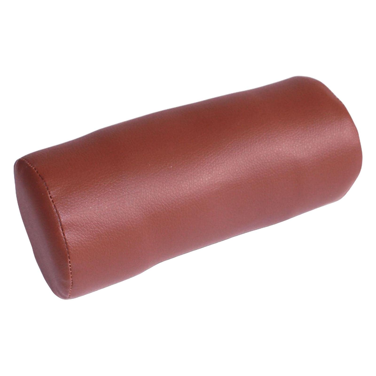 Almohada cilíndrica ergonómica con Soporte Redondo de Piel sintética para aliviar el Cuerpo para Tobillo, Espalda, Pierna, Almohada para Dormir, Color marrón, pequeño
