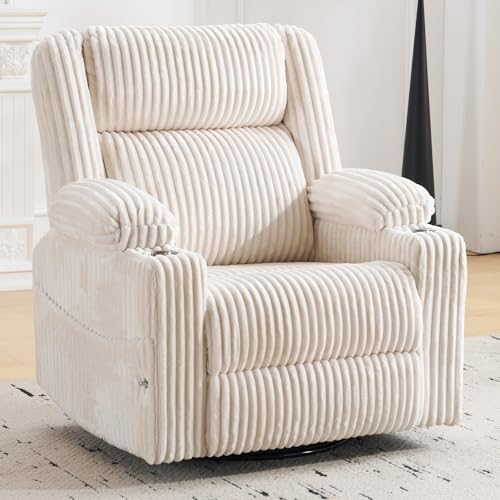 Sillón reclinable de terciopelo beige cómodo