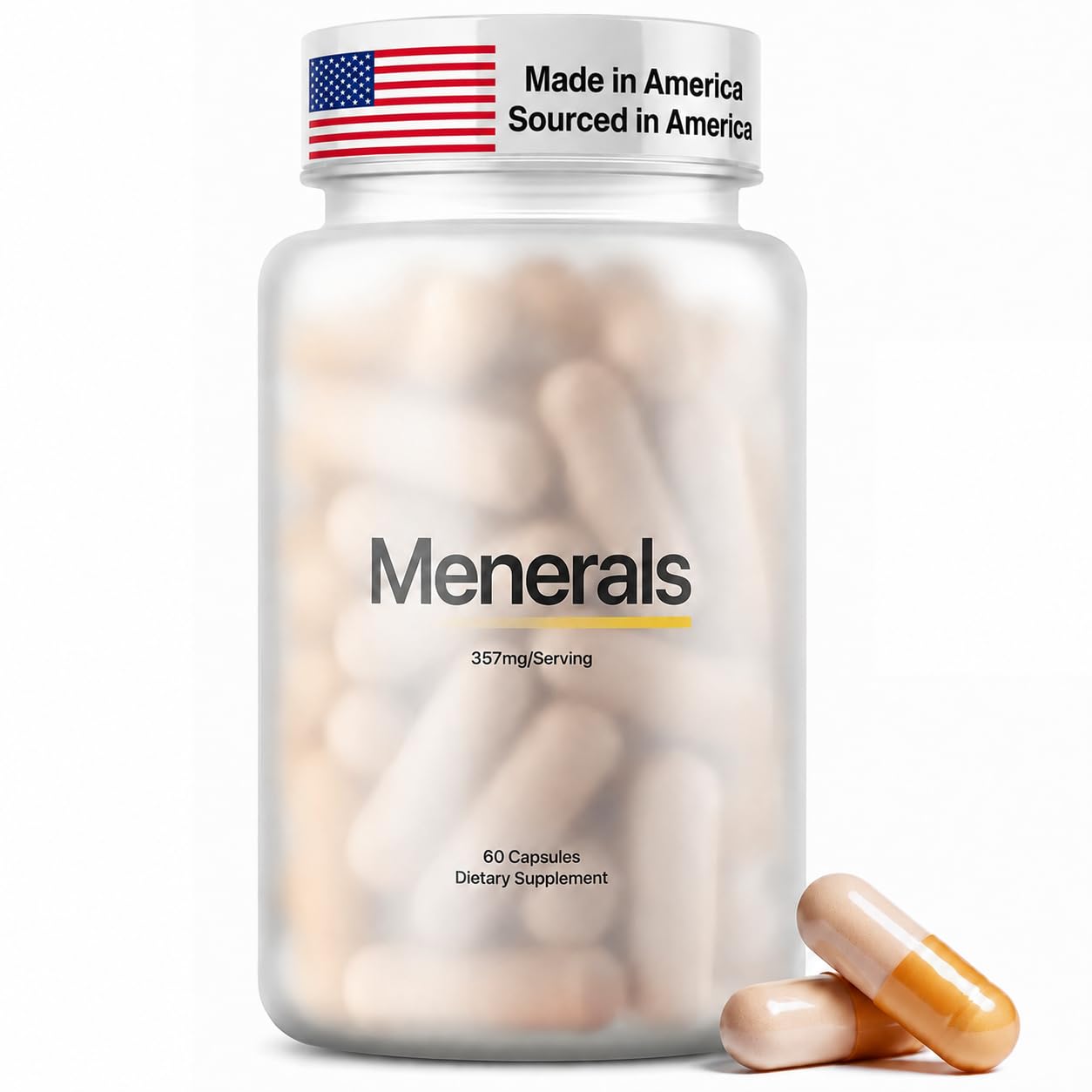 Menerals Suplemento mineral para homens com ácido fúlvico, 60 cápsulas