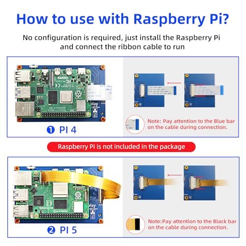 Image of 4.3 Inch Touchscreen Monitor for Raspberry Pi 5 /4 /3 /B+ /A+, 800x480 Pixel IPS Display Touch Capacitive Screen, Driver-Free DSI Port