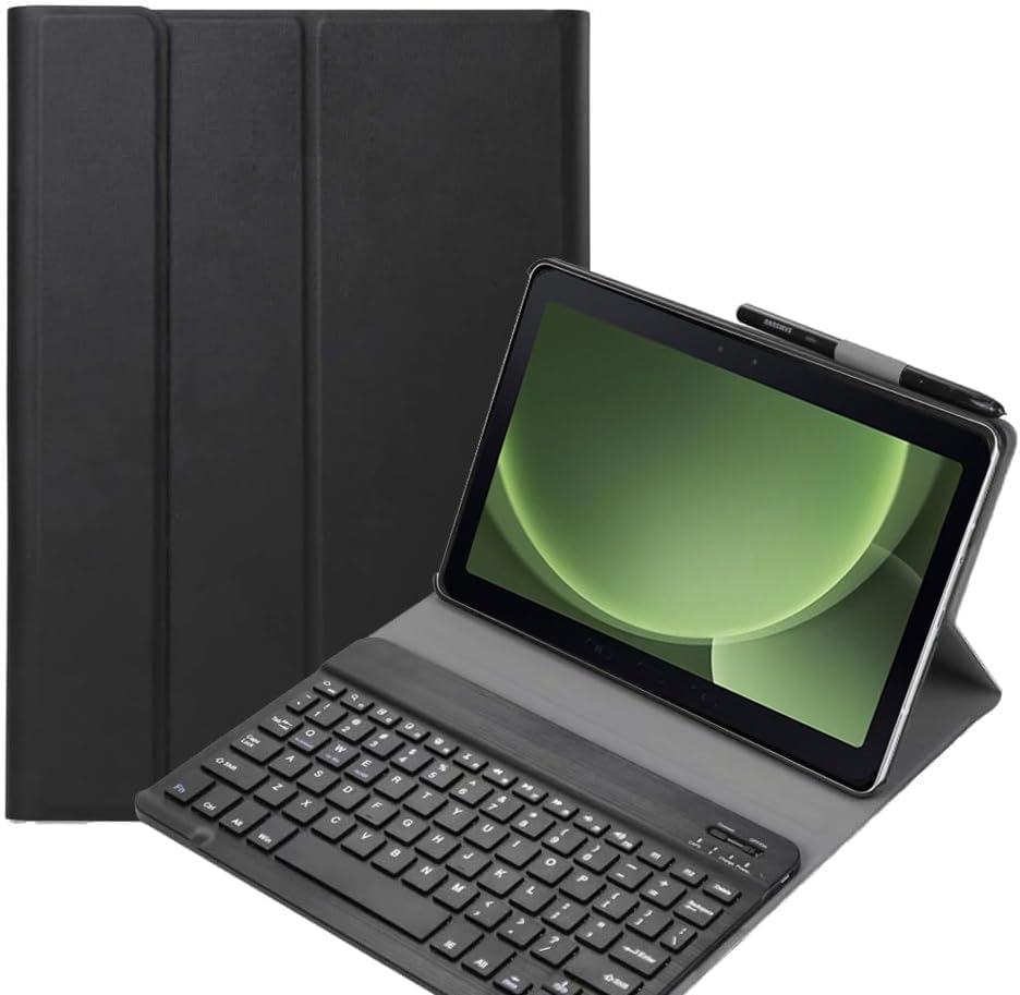 FKQLH Funda con Teclado Español Ñ para Samsung Galaxy Tab Active Pro 10,1'' T540/T545, Slim Desmontable Inalámbrico Bluetooth Teclado Magnético Funda, Negro